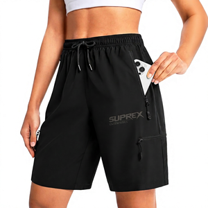 Pantalones Cortos Deportivos de Secado Rápido para Senderismo, Transpirables, para Correr al Aire Libre, con Cintura Elástica y Bolsillos con Cremallera - Product Image 1