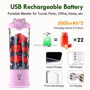 Mixeur Électrique Portable, Broyeur de Glace, Blender USB 4000mAh Étanche 600ml pour <span class=keywords><strong>Camping</strong></span>-<span class=keywords><strong>Car</strong></span>, Voiture, Extérieur, Smoothies, Acier Inoxydable - Product Image 4