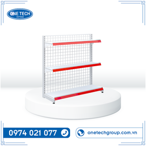 3-tier Wire mesh back gondola shelving Vietnam Iron Supermarket Rack 3 tiers 1.2m Light Duty Fixed Back Rectangular - Product Image 4