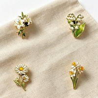 Emaille-Blumenbrosche aus Zinklegierung: Gänseblümchen, Iris, Lilie, Maiglöckchen, Narzisse, Hortensie, Sonnenblume, Tulpe, Anemone, Pfingstrose – Reversnadel