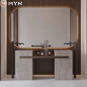 Vente en gros Piédestal en pierre frittée Lavabo en marbre pour salle de bain Lavabo Lavabo Lavabo - Product Image 5