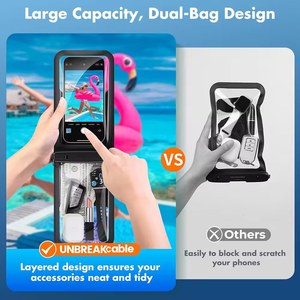 Funda impermeable universal para teléfono con cordón IPX8 funda transparente para teléfono pantalla táctil bolsa impermeable de PVC bolsa seca universal para teléfono móvil - Product Image 5