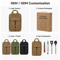Ensemble de cuisine de camping 11 pièces, kit d'ustensiles de cuisine portable pour l'extérieur avec sac de rangement, acier inoxydable, silicone, randonnée, pique-nique