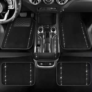 Ensemble d'accessoires de voiture OLIVER <span class=keywords><strong>pour</strong></span> sièges, housse de siège en cuir <span class=keywords><strong>pour</strong></span> femmes, housse de <span class=keywords><strong>volant</strong></span>, strass scintillants, 14 pièces - Product Image 4