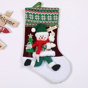 White Christmas <b>Stocking</b> with Cute Navidad Cartoon Design Reusable Gift Bag for Holiday Decoration and <b>Kids</b> Family - Product Image 4