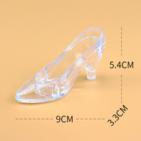 Kuchen deckel Großhandel Kunststoff Mini Glas Pantoffel Prinzessin transparente High Heels Spielzeug Kuchen deckel alles Gute zum Geburtstag Dekoration Kinder