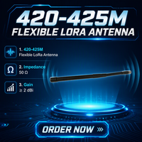 Antenne GPS/GNSS flexible FALAYI JJTX-LoRa420-425M à polarité verticale avec connectivité SMA-Mâle en matériau PU