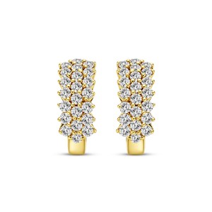 Boucles d'oreilles créoles classiques en diamant de laboratoire taille ronde pour femme, couleur VVS VS EF, en argent sterling 925, or 10KT 14KT 18KT, tendance - Product Image 6