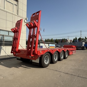 Remolque <span class=keywords><strong>de</strong></span> Plataforma Baja <span class=keywords><strong>de</strong></span> 4 Ejes, 80 Toneladas, 100 Toneladas, Remolque <span class=keywords><strong>de</strong></span> Plataforma Baja para Trabajo Pesado, en Venta - Product Image 1