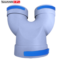 Connecteur de conduit en plastique PP rond en forme de Y à trois voies / Connecteur en Y pour système de ventilation