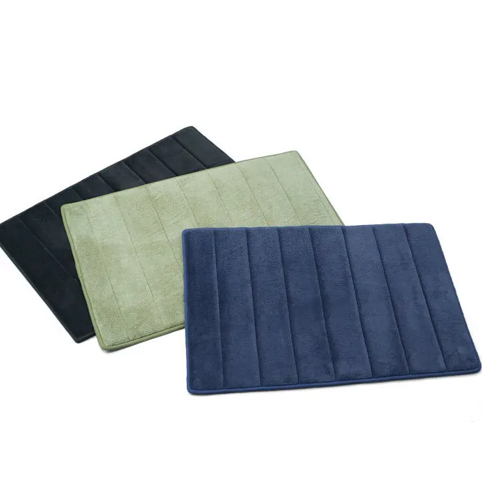 Reciclaje suave antideslizante respaldo absorbente de agua máquina lavable secado rápido antideslizante ducha espuma viscoelástica alfombra de baño juego de alfombrillas de baño