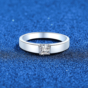 Anelli di Fidanzamento in Argento Sterling 925, Gioielli di Lusso con Moissanite da 0,5CT e 1,0CT, Anelli Nuziali per Donne e Uomini - Product Image 2