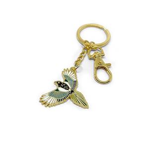 Factory Lucky Bird Fashion Metal Keychain Gold-Plated Hard Enamel Custom Keyring Pendant for Bags & Keys Advertising Promotion