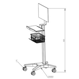 <span class=keywords><strong>Chariot</strong></span> médical <span class=keywords><strong>mobile</strong></span> WEIYE avec écran LCD, support ergonomique <span class=keywords><strong>pour</strong></span> un seul moniteur, <span class=keywords><strong>chariot</strong></span> informatique médical intégré <span class=keywords><strong>pour</strong></span> applications cliniques - Product Image 6