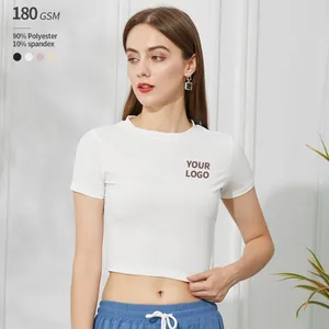 Atasan Crop Top Rajut Modis Wanita, Kaus Crop Putih Sesuai Pesanan