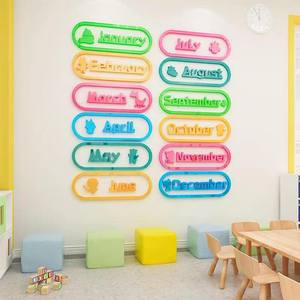 Kindergarten Aula <span class=keywords><strong>de</strong></span> inglés Tutoría y entrenamiento Institución Clase Decoración <span class=keywords><strong>de</strong></span> pared Diseño 3D Pegatinas acrílicas - Product Image 2