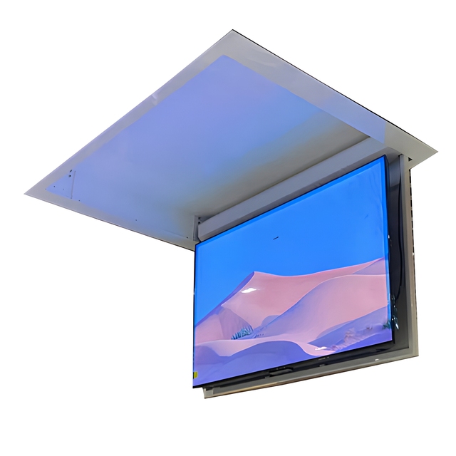 Automatic Cold Rolled Steel Hidden Ceiling TV Mount Motorized Flip Drop Down Remote Control Bracket Motorized TV Lift Ceiling