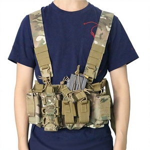 Chaleco Táctico MOLLE |   Chaleco Táctico Ajustable con Múltiples Bolsillos para Cargadores, de Poliéster - Product Image 3