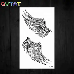 Non-toxic Tribal Black Temporary Angel Wings Tattoo Sticker