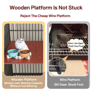 Gabinete Cuadrado Plegable para Mascotas, <span class=keywords><strong>Jaula</strong></span> Grande de 3 Capas para Interiores, Diseño de Lujo de 3 Niveles - Product Image 2