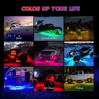 4 dosettes LED sans fil à dents bleues rvb Rock Lights chasse multicolore tout-terrain camion ATV SUV rzr polaris LED lumière pour Mode musique
