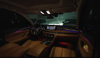 Kit de feux d'ambiance dynamiques multicolores Phantom pour voiture, 21 lumières, feuille de guidage lumineux, pour Nezha S 22-23, commande par écran, lampe intérieure LED