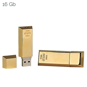 USB Gold Bar 20x58mm Mini metallo USB 2.0 Flash Drive 32 GB memoria Animal stile Gift Box 512 MB legno metallo stampato - Product Image 1