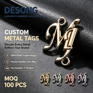 Étiquette de marque en métal personnalisée, alliage de zinc plaqué, logo en relief 3D, découpe au laser pour accessoires vestimentaires - Product Image 6