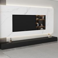 Meuble TV noir, Meuble TV simple, Combinaison table basse, Meuble de sol compact, Plateforme, Meuble TV