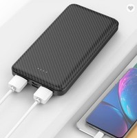 Batterie externe portable ultra-mince 10000 mAh à double sortie avec logo personnalisé