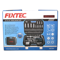 FIXTEC - Ensemble d'outils pour machines-outils, outils à béton, autres outils à main, boîte à outils, trousse à outils, outils pour véhicules, réparation automobile, 94 pièces