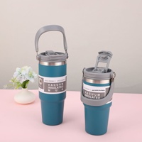 Grande Tasse Isotherme Portable Grande Capacité en Acier Inoxydable 304 avec Paille pour Enfants et Bureau – Idéale pour le Sport et la Voiture