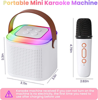 Meilleure vente : Microphone design avec lumières RGB colorées pour enfants et adultes, haut-parleur stéréo sans fil en métal