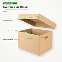 Boîte de déménagement et de rangement en carton kraft ondulé personnalisée avec couvercle pour dossiers et archives de bureau