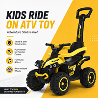 Voiture à pédales électrique 4 roues en plastique de haute qualité pour enfants de 5 à 7 ans avec barre de poussée - Vente en gros