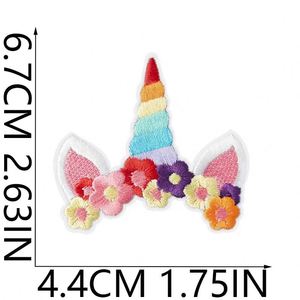 Patch brodé thermocollant fantaisie couleur macaron, motif étoile filante, licorne et papillon, pour la décoration de vêtements, chapeaux et sacs - Product Image 3
