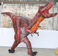 Costume de dinosaure T-Rex rouge personnalisé, coque en mousse haute densité, squelette en acier, rugissement, pour parcs d'aventure/musées, cosplay
