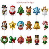 Ballons en feuille d'aluminium de Noël, décoration de fête en Mylar, bonhomme de neige, renne, sapin de Noël, flocon de neige, décorations de Noël