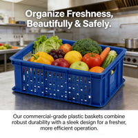 Caisses en plastique de qualité alimentaire, écologiques, recyclables, empilables, durables, à profil bas, étanches, robustes, à forte capacité de charge