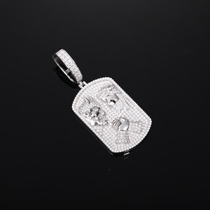 Collier Hip-Hop en argent tibétain, style européen et américain, nouvelle mode, personnalisé, entièrement serti de moissanite, pendentif de <span class=keywords><strong>dessin</strong></span> <span class=keywords><strong>animé</strong></span> - Product Image 6