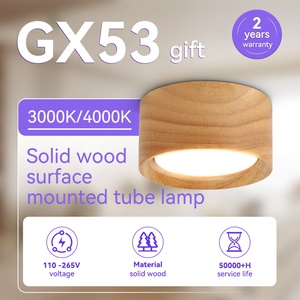 Modern Style Solid Wood Ceiling Simple Aisle Corridor Light GX53 Round LED Downlight Fixture for Kitchen Living Room - Product Image 2