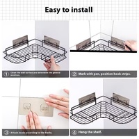 Panier de rangement suspendu mural à un seul niveau en acier inoxydable, étagère murale moderne et durable sans perçage