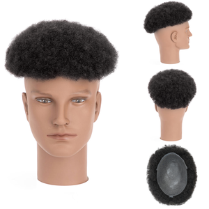 Originea Ingrosso Parrucche Afro da Uomo con Base in PU, Toupet Afro per Uomini Neri, Sostituzione <span class=keywords><strong>Capelli</strong></span> Umani Indiani, <span class=keywords><strong>Extension</strong></span> Afro Ricci per Uomo - Product Image 1