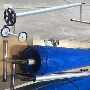 Corona de agua, cubierta de <span class=keywords><strong>piscina</strong></span> de PVC de tamaño personalizado, cubierta resistente de PE de alta calidad con coche de rodillos, superventas para piscinas de suelo - Product Image 3