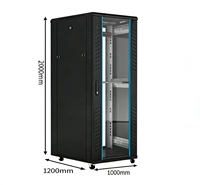Armoire serveur élargie et approfondie de 2 mètres, 2040*800*1200 mm, acier SPCC avec revêtement en poudre, porte en verre trempé, en stock.