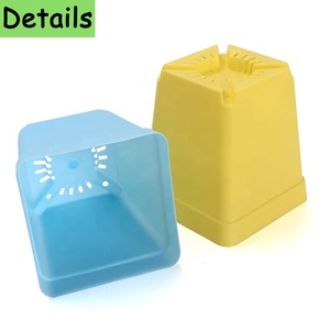 Maceta de plástico para semillero de flores, contenedor cuadrado colorido para plantas de interior y <span class=keywords><strong>exterior</strong></span>, para su habitación, jardín y oficina - Product Image 3