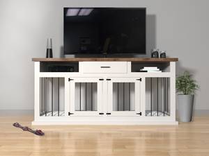 Hiện đại đôi con chó kennel xây dựng kế hoạch con chó bằng gỗ Crate đồ nội thất TV tủ của kích thước trung bình cho phòng khách - Product Image 4