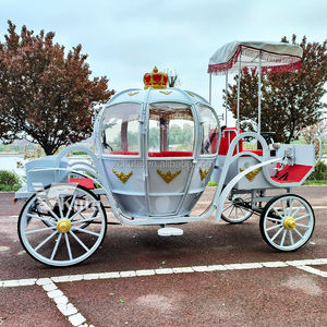 Chariot de tourisme de type chariot de cheval blanc avec lampes en forme de cheval au galop, chariot de cheval rouge haut de gamme - Product Image 2