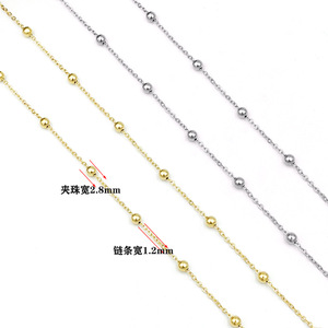 Gold Stainless Steel <b>Cross</b> Bead <b>Chain</b> 0.3 0.4mm Roll For Jewelry Making DIY Decorative <b>Chain</b> Components - Product Image 3