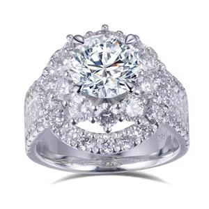 Designer 925 Sterling Silver Moissanite <b>Diamond</b> <b>Ring</b> Wedding Bridal Lab Grown <b>Diamond</b> Collection - Product Image 6